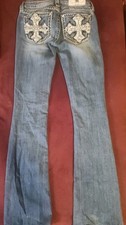 MISS ME Signature-Rise Boot Denim Jeans Womens Blue Size 26x31