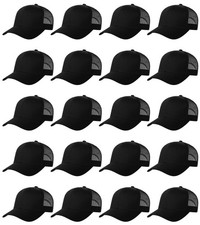 20 Pack Baseball Cap Blank Trucker Hats Bulk Wholesale Hats Adjustable Plain ...