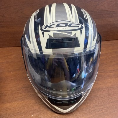 KBC Motorcycle Helmet Moto Viper Design Full Face Size M Black/White/Gray