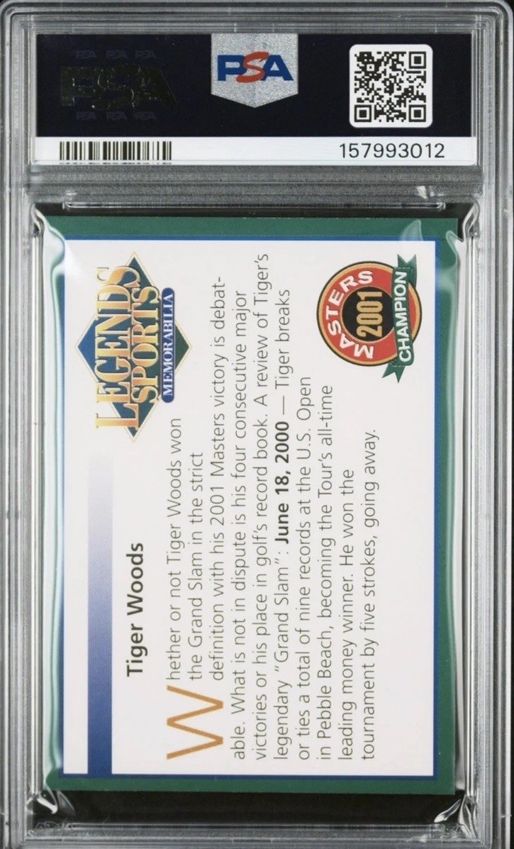 Tiger Woods 2001 Legends Sports Putting Rookie RC PSA 10 POP 2 I OWN BOTH view 2