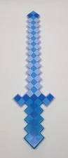 24" LED Minecraft Blue Light Up Pixel Sword Block Rinco 92720 0712-02216 Tested