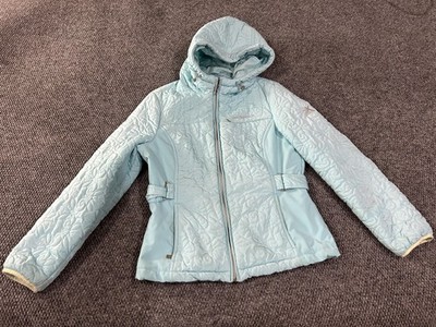 ZeroXposur Jacket Womens Medium Blue Quilted Hooded Full Zip Insulated Floral