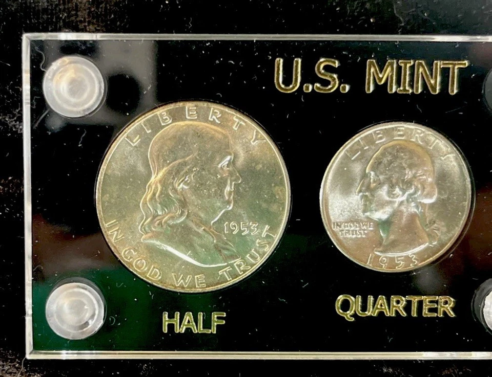 1953 D Silver US Mint Black Capital 5 Coin Mint Set With FREE SHIPPING! - Image 3 of 4