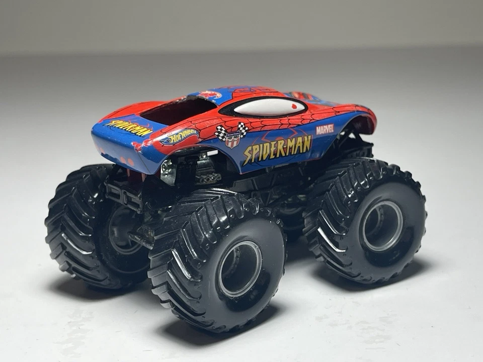 Monster Jam Spider-Man #5 Hero Collection 2002 Hot Wheels ruedas pequeñas 1/64 bonito Foto 2 de 4