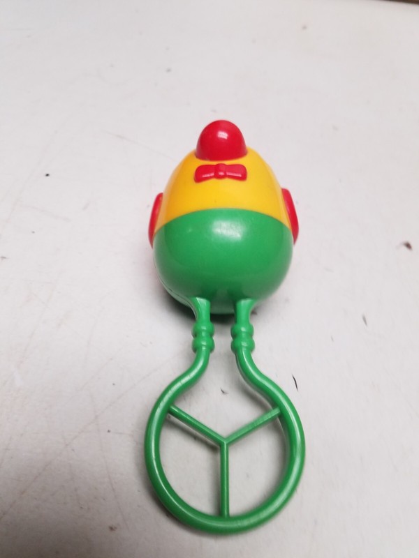 Vintage Green and Yellow Baby Rattle