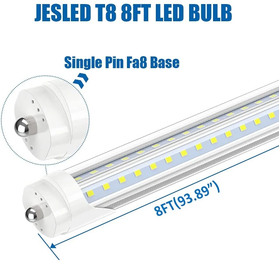 25PCS T8 8FT LED Tube Light Bulbs Single Pin FA8 72W T10 T12 Garage Shop Lights - Image 3 of 4