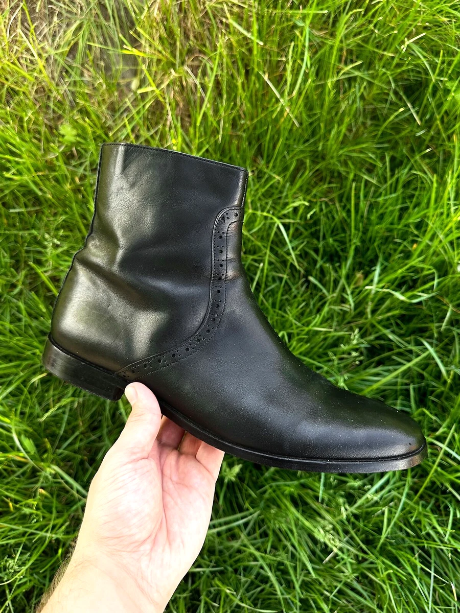 Mens JOHN GALLIANO Boots Ankle Shoes Leather Black Size 43 eBay