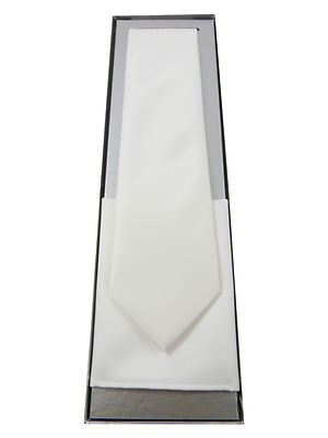 LOT: MENS WIDE TIE + POCKET SQUARE WHITE WHITE WITH OR WITHOUT BOX