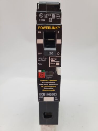 Schneider Electric Powerlink ECB14020G3 Circuit Breaker 20A 277V 1P Type ECB-G3 - Picture 2 of 12