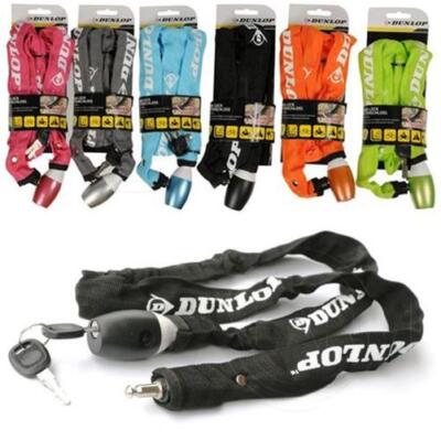 Dunlop Bike Chain Lock Bicycle Motorcycle Scooter Antitheft 120cm