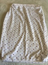 Carters Boys White Blue Brown Green Polka Dots Fleece Diaper Changing Pad Cover