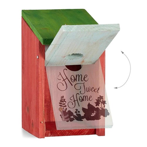 Wooden Hxwxd 16 X 15 X 11 Cm Blue Small Bird Feeder Hanging