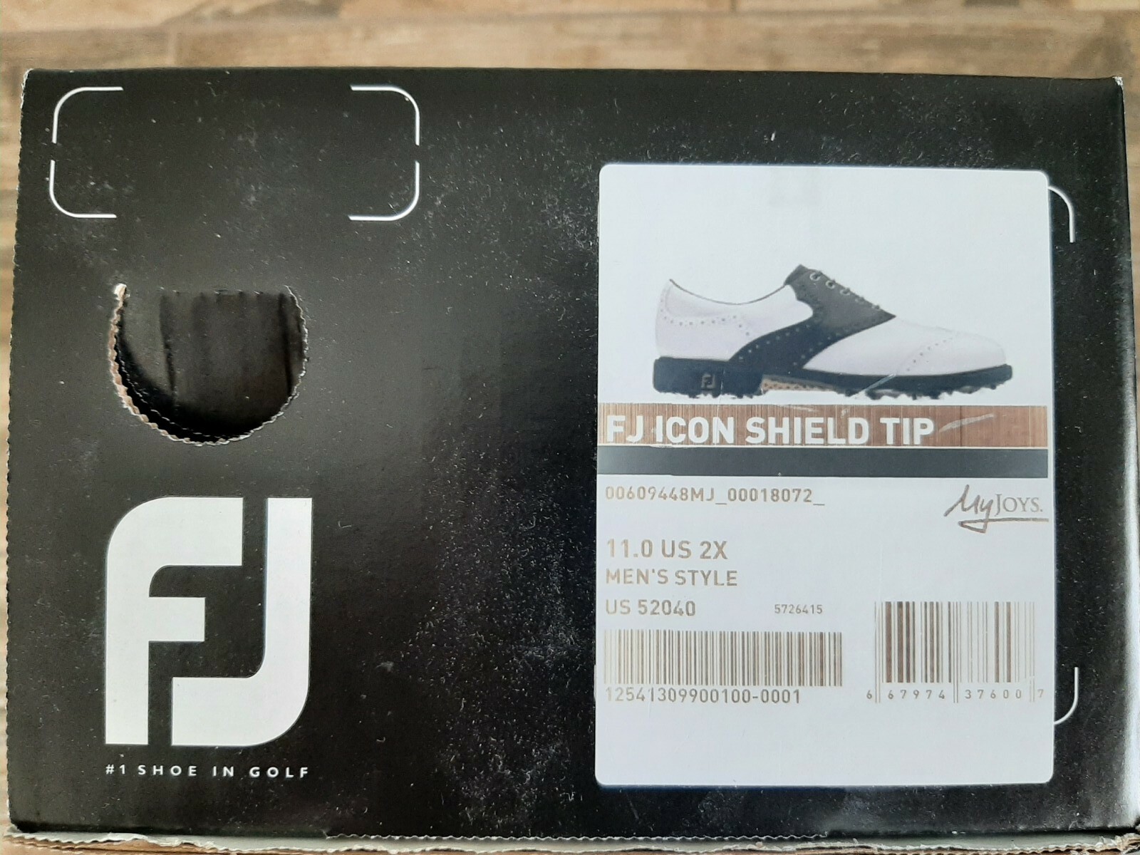 NEW Custom Footjoy FJ ICON Mens Golf Shoes WH/BLK Lizard Shieldtips 11XXW