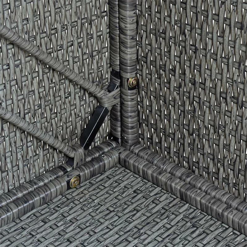 Polyrattan Hocker Gartenhocker XXL Gartenstuhl Rattan Gartenmöbel Sitzhocker - Bild 3 von 4