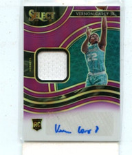 VERNON CAREY JR. 2020-21 Panini Select Purple Parallel Rookie Jersey Auto #D /99
