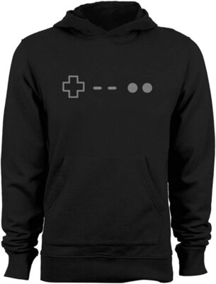 Retro Video Game Controller Plus Minus Gamer Tee Unisex Hooded Sweatshirt