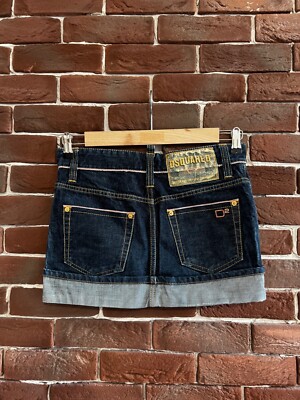 Rare Dsquared2 Vintage Y2K Mini Skirt Selvedge Denim 42 | eBay