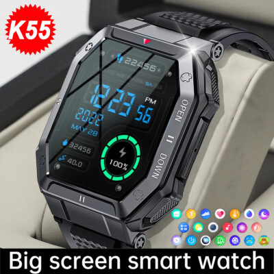 Bluetooth Luxus Smartwatch Herren watch Fitness Herzfrequenz Pulsuhr Blutdruck