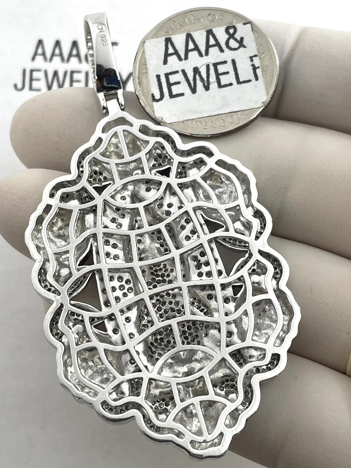 925 Solid Sterling Silver Cubic Zirconia Virgin Mary Pendant | eBay