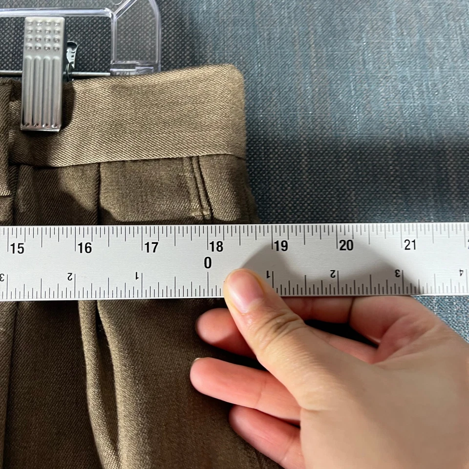 Joseph And Feiss Mens Pants Size 36 Beige Wool Pleated Dress - Image 4 of 4