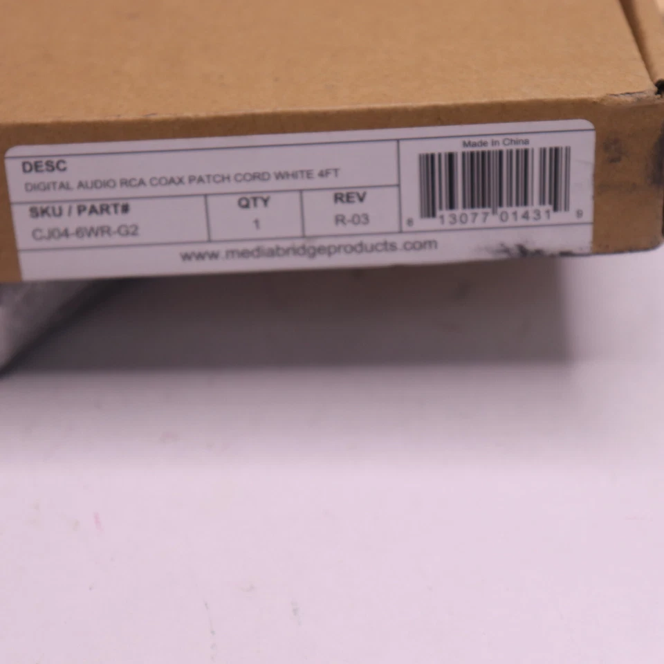 Mediabridge Ultra Series Digital Coaxial Cable Dual Shield White 4' CJ04-6WR-G2 - Image 2 of 4