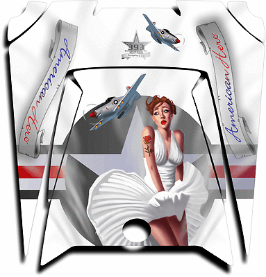 Polaris RZR XP 900 800 570 UTV Graphics Hood Decal 2011-2014 Pinup Hero Red