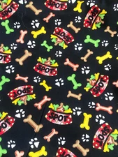 Timeless Treasures SPOT Dog Paw Prints Bones Dish Gail Cadden Cotton 2 yds