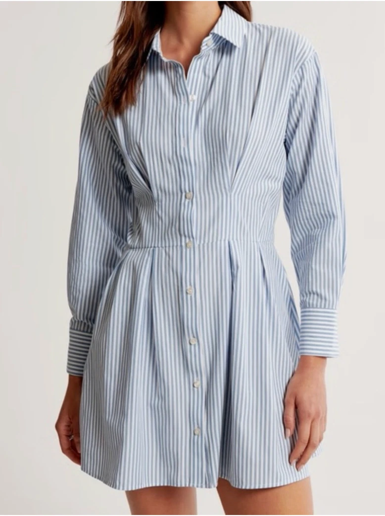 abercrombie classic shirt dress NWT ABERCROMBIE & Fitch Mini Brown Shirt Dress Sz Small