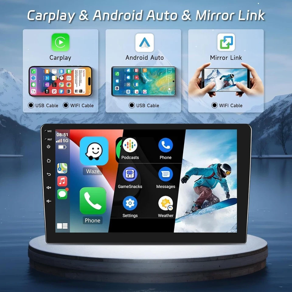 For Ford Edge 2010-2015 Android 13 Car Stereo Radio Apple Carplay GPS Navi WIFI Foto 3 de 4