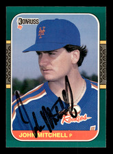 John Mitchell Mets 1987 Donruss Auto Rookie RC Card #37 SIGNED w/COA. rookie card picture