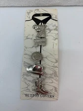 Vintage Silver-Tone Button Covers Ornate Western