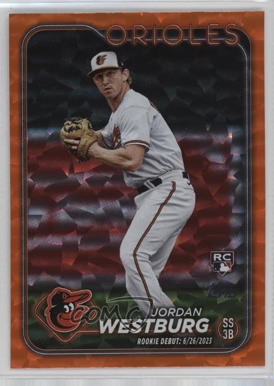 2024 Topps Update Debut Orange Crackle Foilboard /299 Jordan Westburg Rookie RC