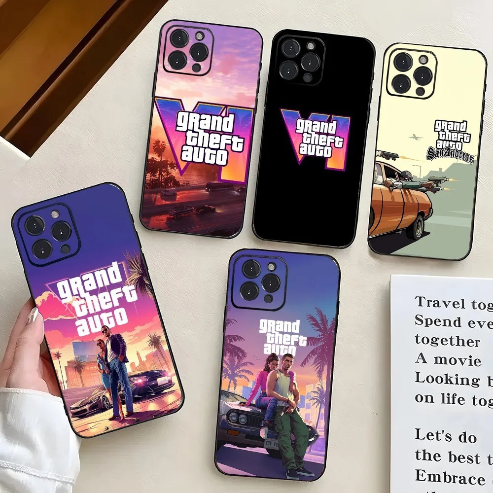 GTA 6 Handyhülle Silikon Soft Cover für iPhone 16 15 14 13 12 11 XR Pro Max