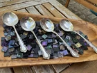 Reed & Barton Georgian Rose Sterling Silver Cream Soup Spoons Set of 4 6”
