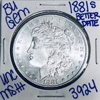 1881 S BU UNCIRCULATED MORGAN SILVER DOLLAR AUTHENTIC U.S.MINT FREESHIPPING 3924