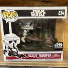 Funko Pop Scout Trooper With Speeder Bike 234 Star Wars Smugglers Bounty Exclusi