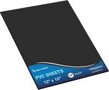 PVC Sheet 12" x 16" Sintra Rigid Plastic Sheets Celtec PVC Board Black Plastic