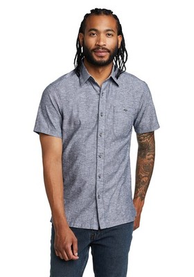 Eddie Bauer Herren Oasis Hemp Hemd Kurzarmshirt Sommerhemd, Indigo Blau, S
