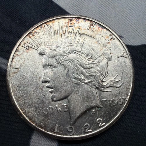 1922 S PEACE SILVER DOLLAR! NICE AU/UNC Coin! Some Tone!
