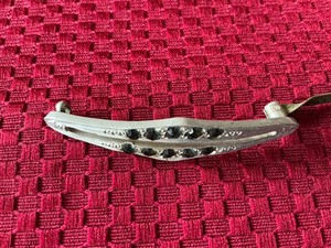 Vintage hair barrette silver tone black glass stones hair accessory