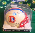RJ Harvey Signed Denver Broncos Riddell Retro Mini Football Helmet JSA Auth
