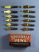 New 12 Speedball Illustration Pen Nibs A 0-5 & B 0-5 Hunt Pen Original Box NOS