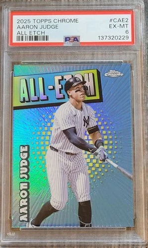 Aaron Judge 2025 Topps Chrome All Etch #CAE2 PSA 6 EX-MT Yankees