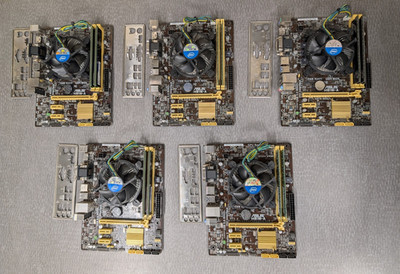 ** Lot of 5 Intel 3.0 GHz Pentium G3220 CPU + ASUS H81M-A Motherboard + 4GB RAM