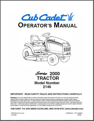 Cub Kadett Modell Nr. 2146 Handbücher Kombipaket - Bild 4 von 6