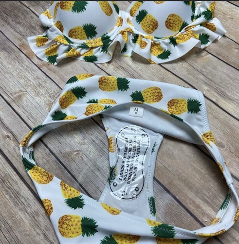 Bikini de piña con soporte de colador con alambre nuevo sin etiquetas tamaño mediano 2 piezas - Imagen 7 de 10