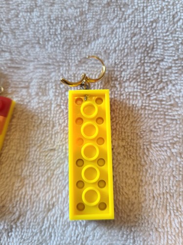 TOY BUILDING BLOCK STYLE  DANGLE PLASTIC EARRINGS PRIDE RAINBOW PIERCED LGBTQIA - Picture 3 of 8