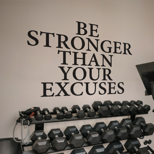 Motivierendes Wandtattoo - Sei stärker als deine Ausreden - Fitnessstudio & Büro Deko - Bild 1 von 6