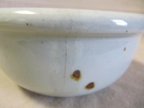 VINTAGE DANSK BLT BLUE COUPE BOWL BY NEILS REFSGAARD WITH LEAF MARK GOOD W/CRACK - Picture 3 of 9