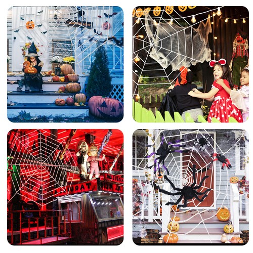 11.8FT Halloween Spider Web With Spider and Hanging Skeleton Phantom Decor | USA - Picture 35 of 47
